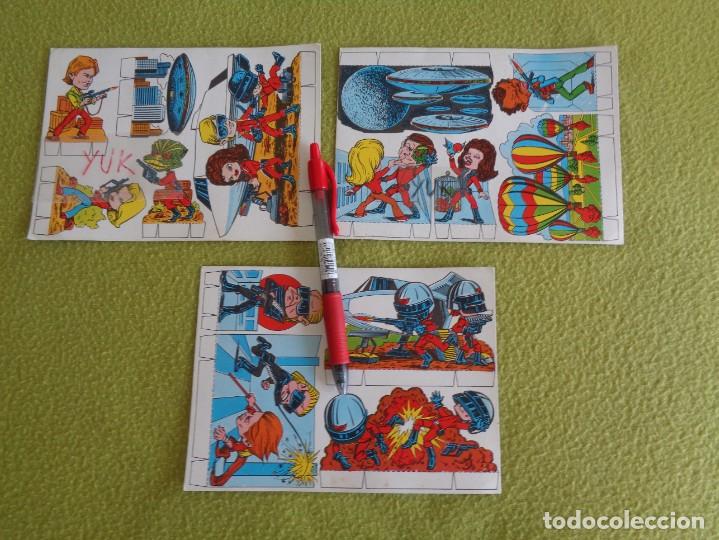 Collectable Antique Stamped Cards: LOTE DE 3 RARAS LAMINAS DE CROMOS TROQUELADOS RECORTABLES DE LA SERIE V - A&Ntilde;OS 80