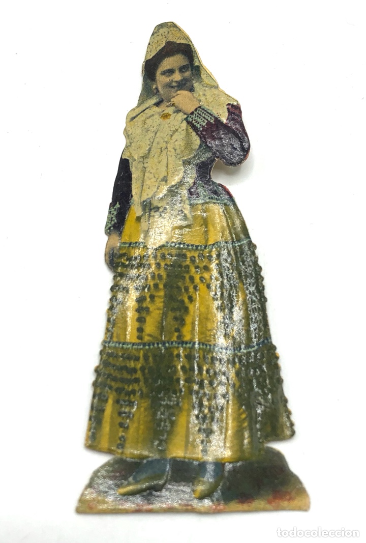 Collectionnisme Cartes &agrave; collectionner massicot&eacute;es anciennes: CHOCOLATE AMATLLER ANTIGUO CROMO TROQUELADO MUJER EN TRAJE REGIONAL LIT HERMENEGILDO MIRALLES.