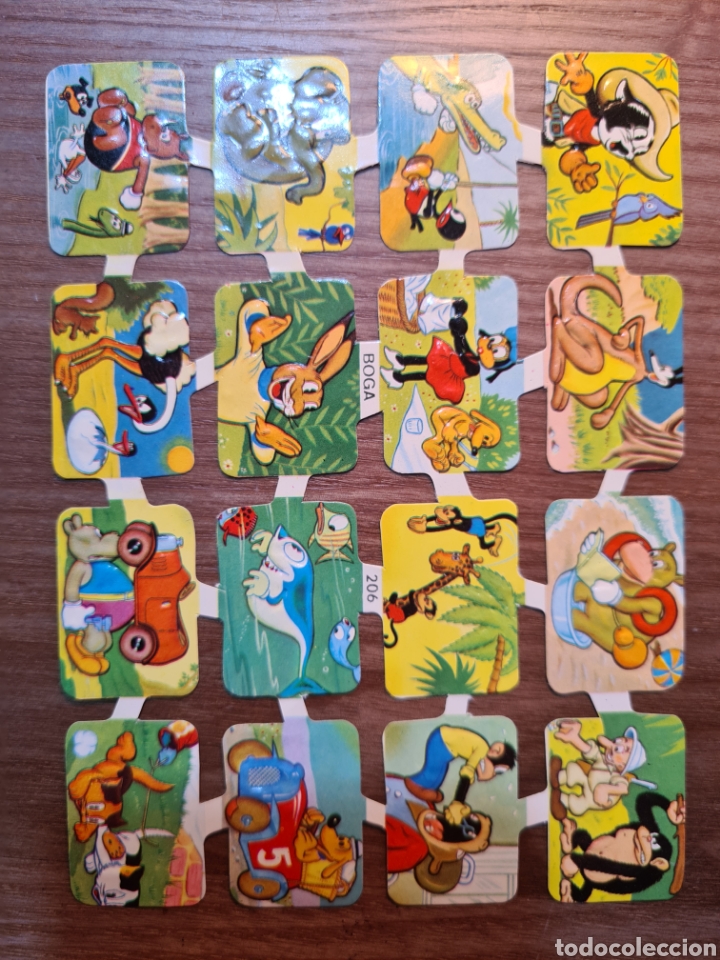 Coleccionismo Cromos troquelados antiguos: BOGA LAMINA 206 CROMOS TROQUELADOS BARNIZADOS Y CON RELIEVE