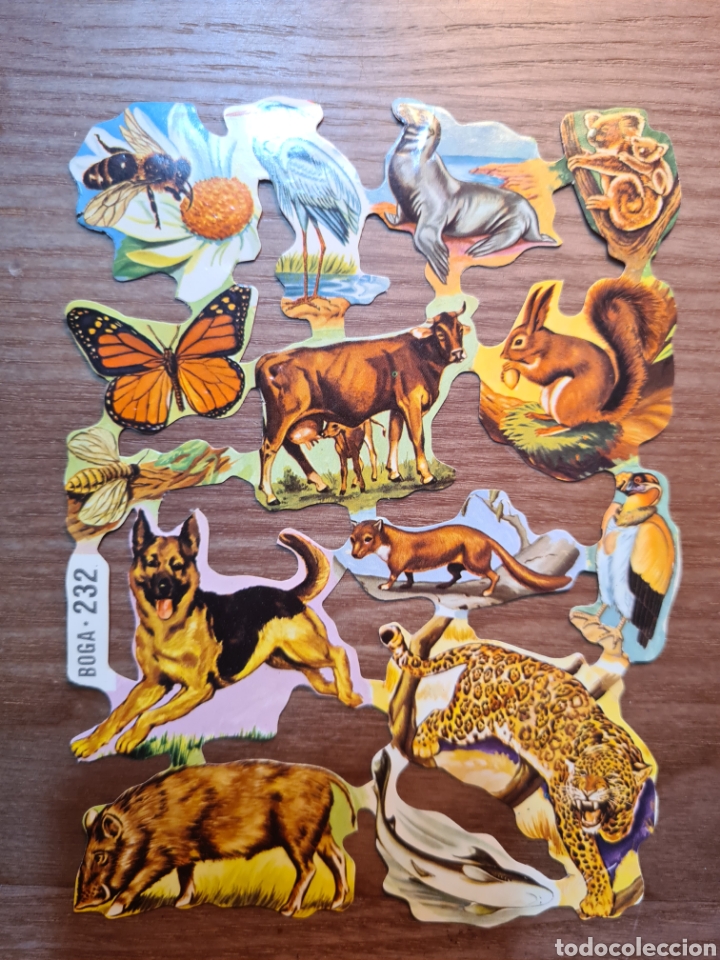 Coleccionismo Cromos troquelados antiguos: BOGA LAMINA 232 ANIMALES CROMOS TROQUELADOS BARNIZADOS Y CON RELIEVE