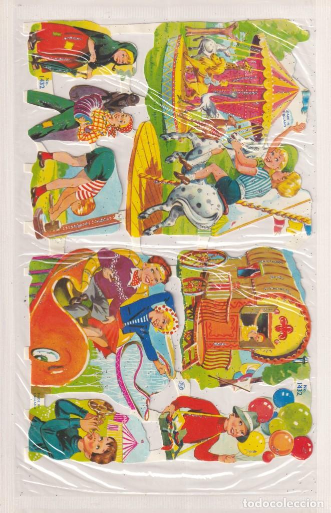 Collectable Antique Stamped Cards: GIN. L&Aacute;MINA DE CROMOS TROQUELADOS MLP 1432 - NI&Ntilde;OS EN LA FERIA. SIN ABRIR. PURPURINA