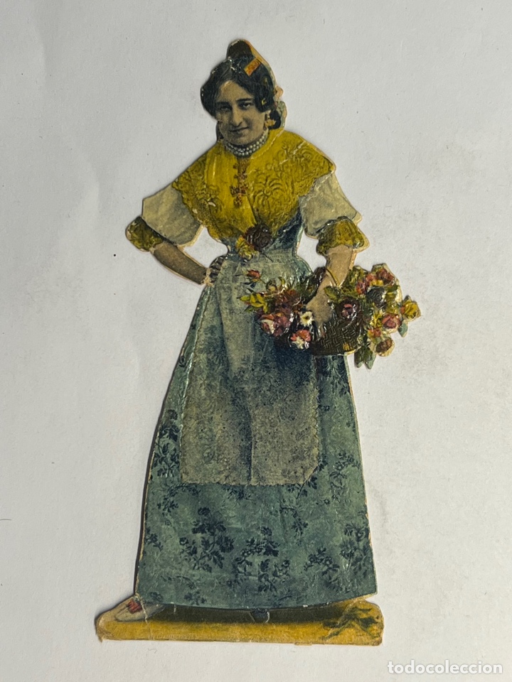 Collectable Antique Stamped Cards: Chocolates Amatller VALENCIANA. Traje regional. Cromo troquelado (h.1930?)
