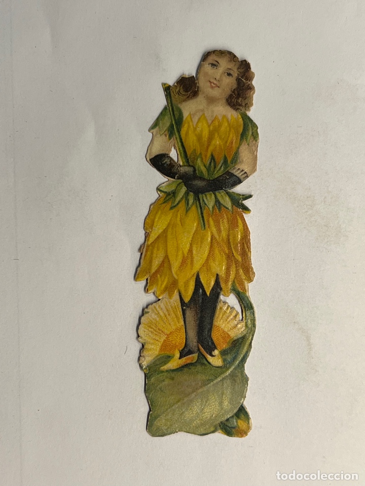 Collectable Antique Stamped Cards: Juncosa? Amatller? La Colonial? Cromo Troquelado JOVEN EN LA SELVA.. Med&iacute;das: 10,5 x 4 cm.,
