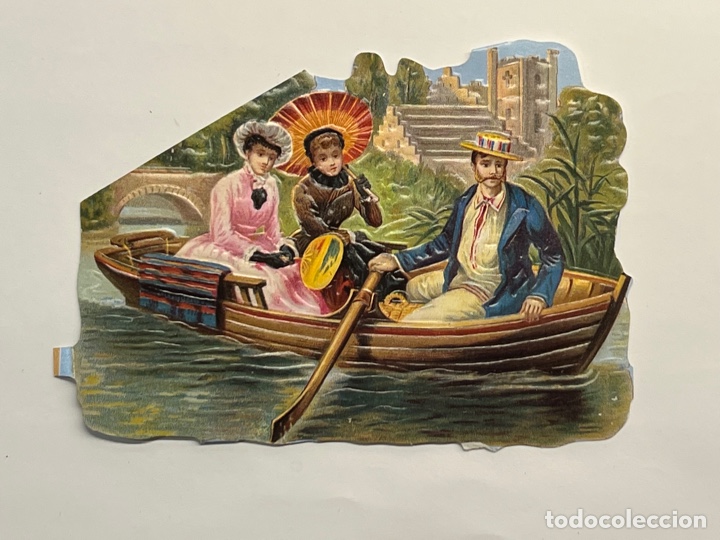 Collectable Antique Stamped Cards: Juncosa? Amatller? La Colonial? Cromo Troquelado EL GONDOLERO.... Med&iacute;das: 10 x 13 cm.,