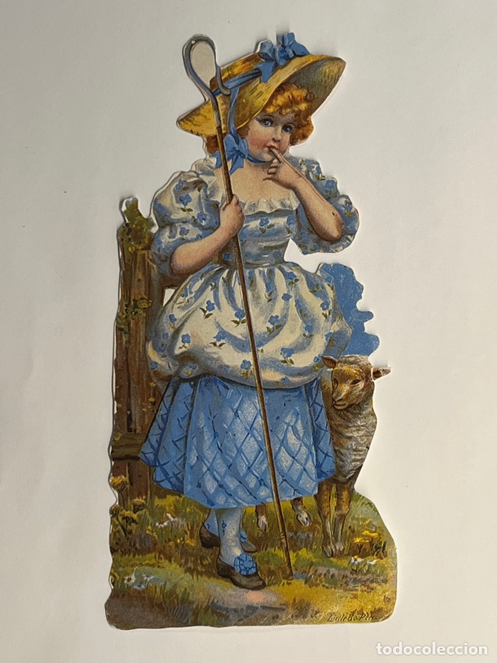 Collectionnisme Cartes &agrave; collectionner massicot&eacute;es anciennes: Juncosa? Amatller? La Colonial? Cromo Troquelado PASTORCILLA. Med&iacute;das: 18 x 9 cm.,