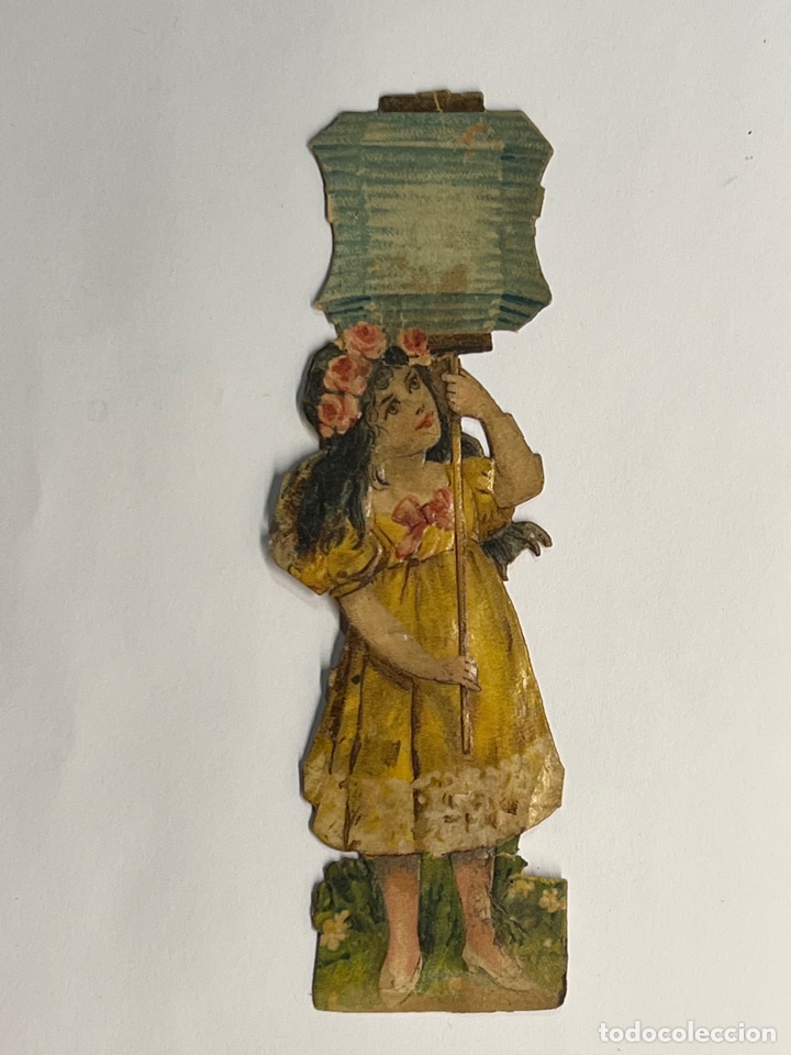 Collectionnisme Cartes &agrave; collectionner massicot&eacute;es anciennes: Juncosa? Amatller? La Colonial? Cromo Troquelado NI&Ntilde;A CON FAROL. Med&iacute;das: 12 x 4 cm.,