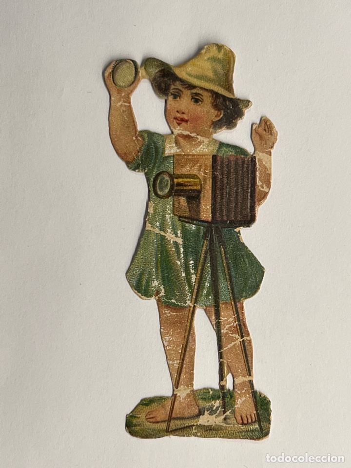 Collectionnisme Cartes &agrave; collectionner massicot&eacute;es anciennes: Juncosa? Amatller? La Colonial? Cromo Troquelado NI&Ntilde;O FOT&Oacute;GRAFO. Med&iacute;das: 9 x 4 cm.,