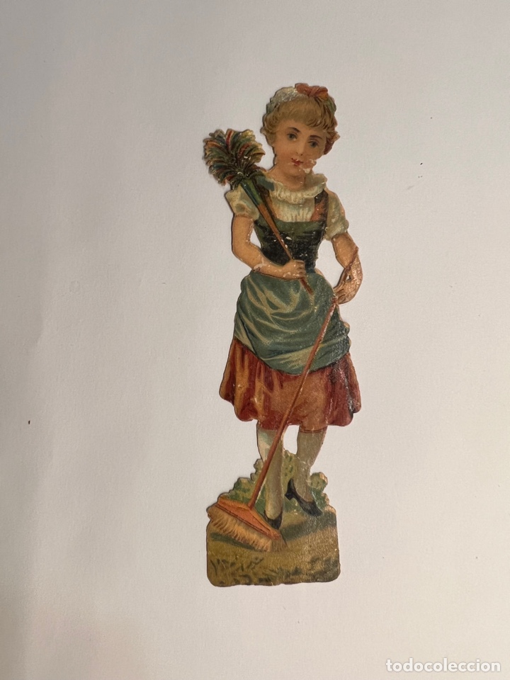 Collectionnisme Cartes &agrave; collectionner massicot&eacute;es anciennes: Juncosa? Amatller? La Colonial? Cromo Troquelado NI&Ntilde;A BARRIENDO. Med&iacute;das: 12 x 4 cm.,