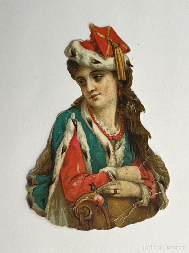 Collectionnisme Cartes &agrave; collectionner massicot&eacute;es anciennes: Juncosa? Amatller? La Colonial? Cromo Troquelado LA JOVEN IRLANDESA. Med&iacute;das: 9 x 6 cm.