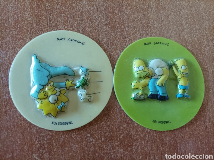 Coleccionismo cromos troquelados antiguos: 2 cromo troquelados los Simpsons 2002 - Foto 1