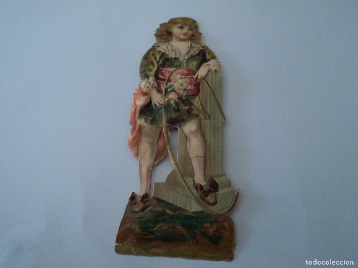 Coleccionismo Cromos troquelados antiguos: cromo troquelado,ni&ntilde;o con aro , SIN MARCA, 12,5 cm