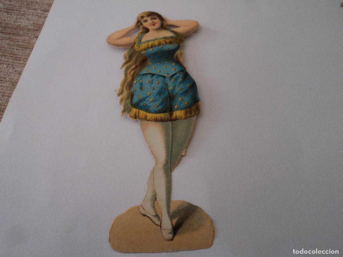 Coleccionismo Cromos troquelados antiguos: cromo troquelado, mujer sexy, SIN MARCA, 13 cm
