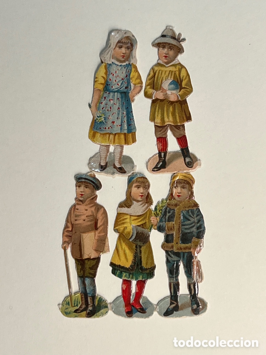 Sammeln alte gestanzte Sammelbilder: CROMOS TROQUELADOS. Lamina Ni&ntilde;os (h.1930?) Med&iacute;das: 14x7 cm.,