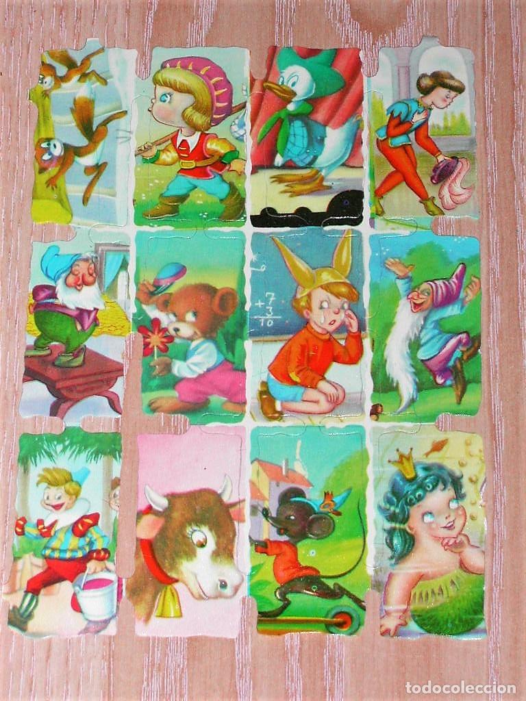 Coleccionismo Cromos troquelados antiguos: Lamina de CROMOS TROQUELADOS PERSONAJES DE CUENTOS - Antigua