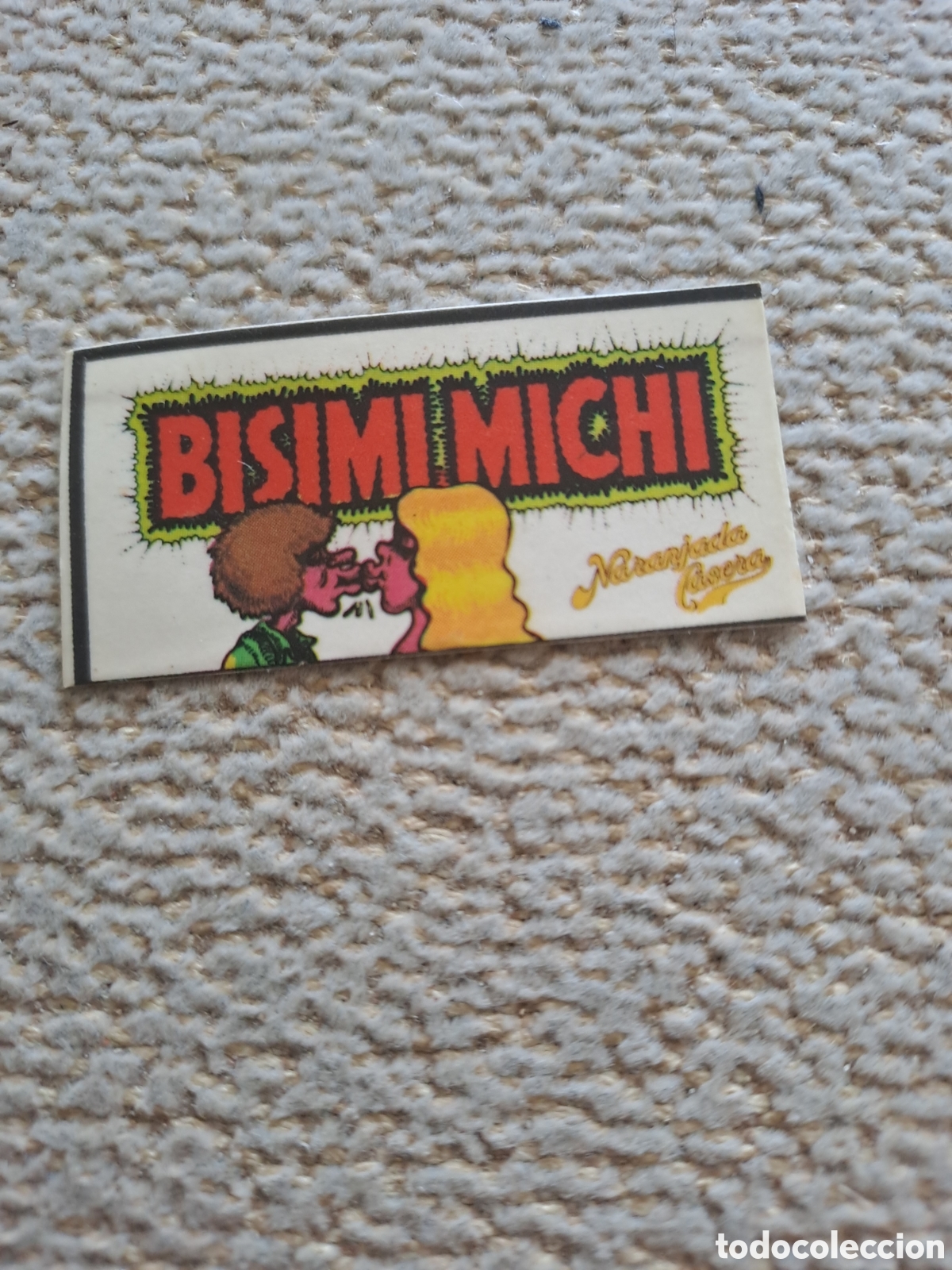 Collectable Antique Stamped Cards: PEGATINA NUEVA BISIMI MICHI NARANJADA LA CASERA