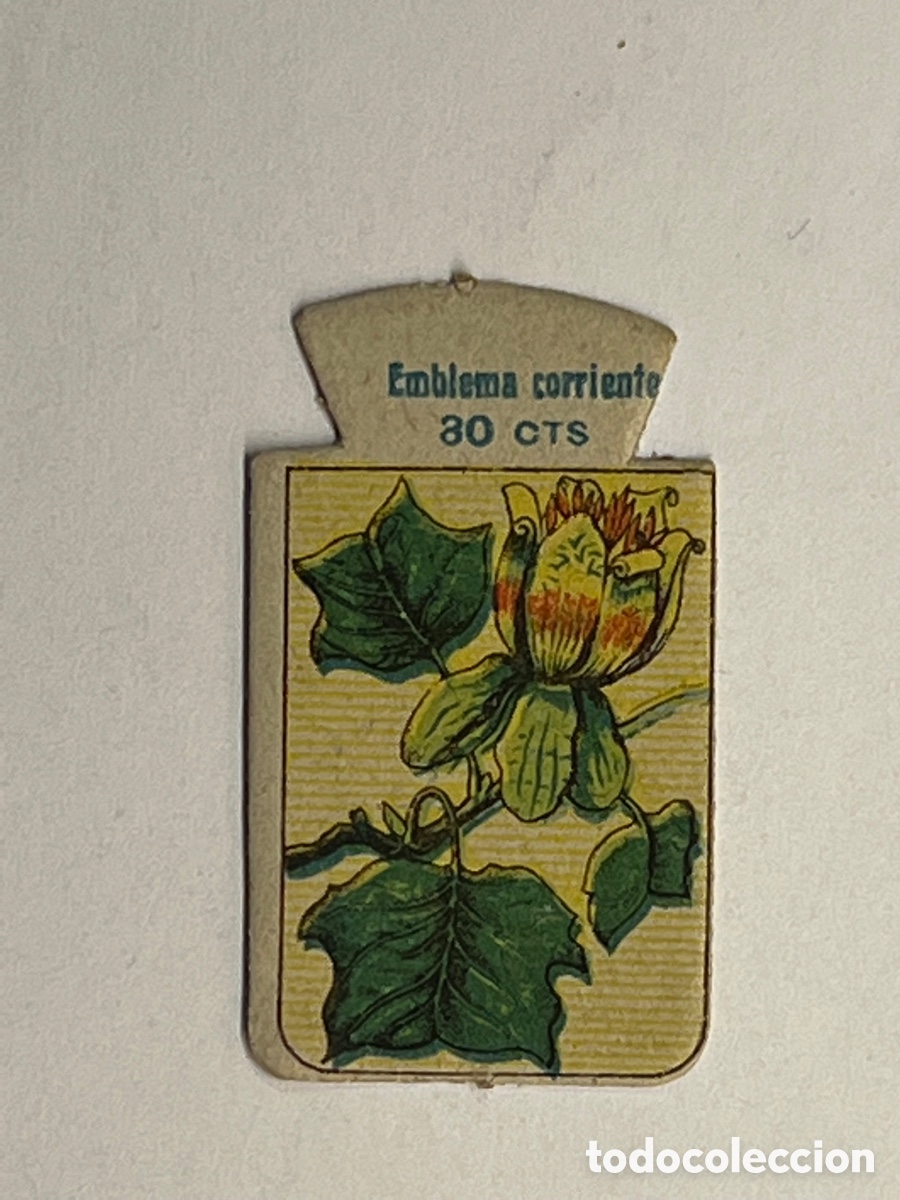 Coleccionismo Cromos troquelados antiguos: TULIPERO DE VIRGINIA. EMBLEMA CORRIENTE 30 CTS FALANGE AUXILIO SOCIAL, Serie L, No.3