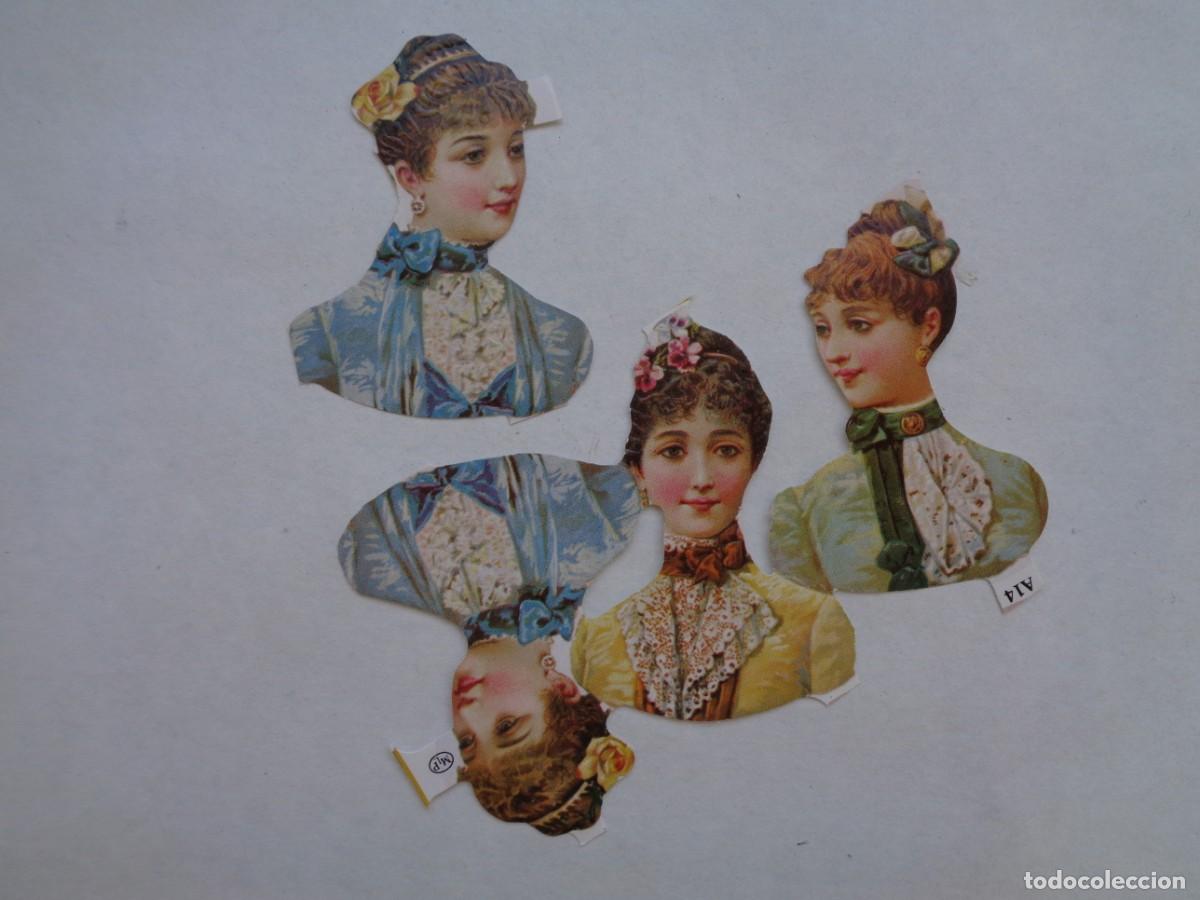 Coleccionismo Cromos troquelados antiguos: LOTE DE CROMOS TROQUELADOS CON IMEGEN DE MUJER ROMANTICA