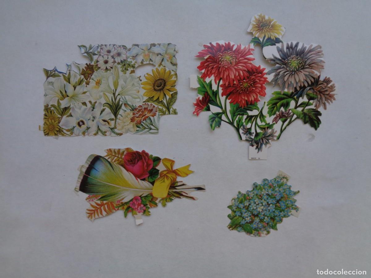 Sammeln alte gestanzte Sammelbilder: LOTE DE 4CROMOS TROQUELADOS : TEMS FLORALES . GIGANTES