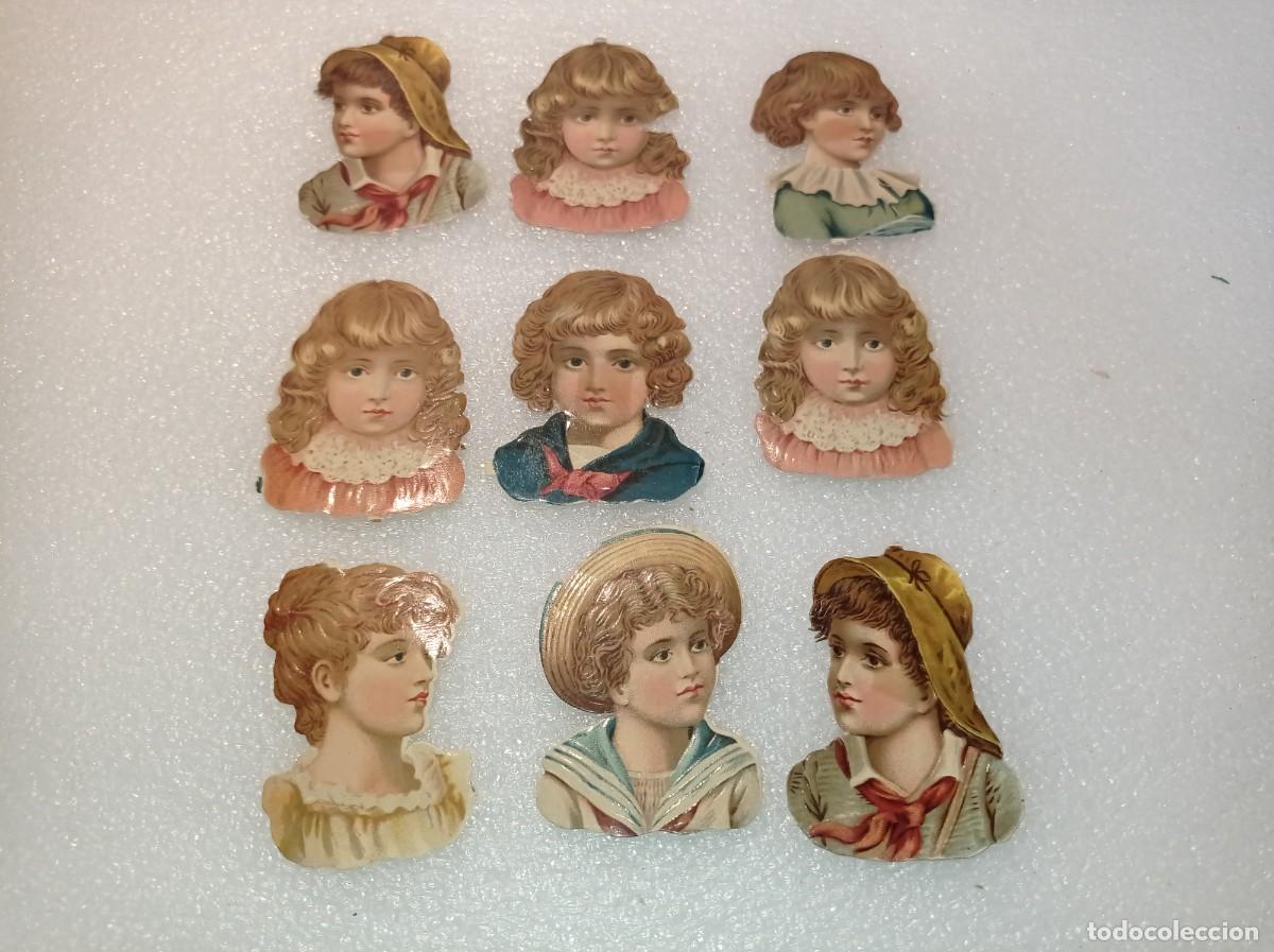 Collectable Antique Stamped Cards: Lote colecci&oacute;n cromos troquelados antiguos