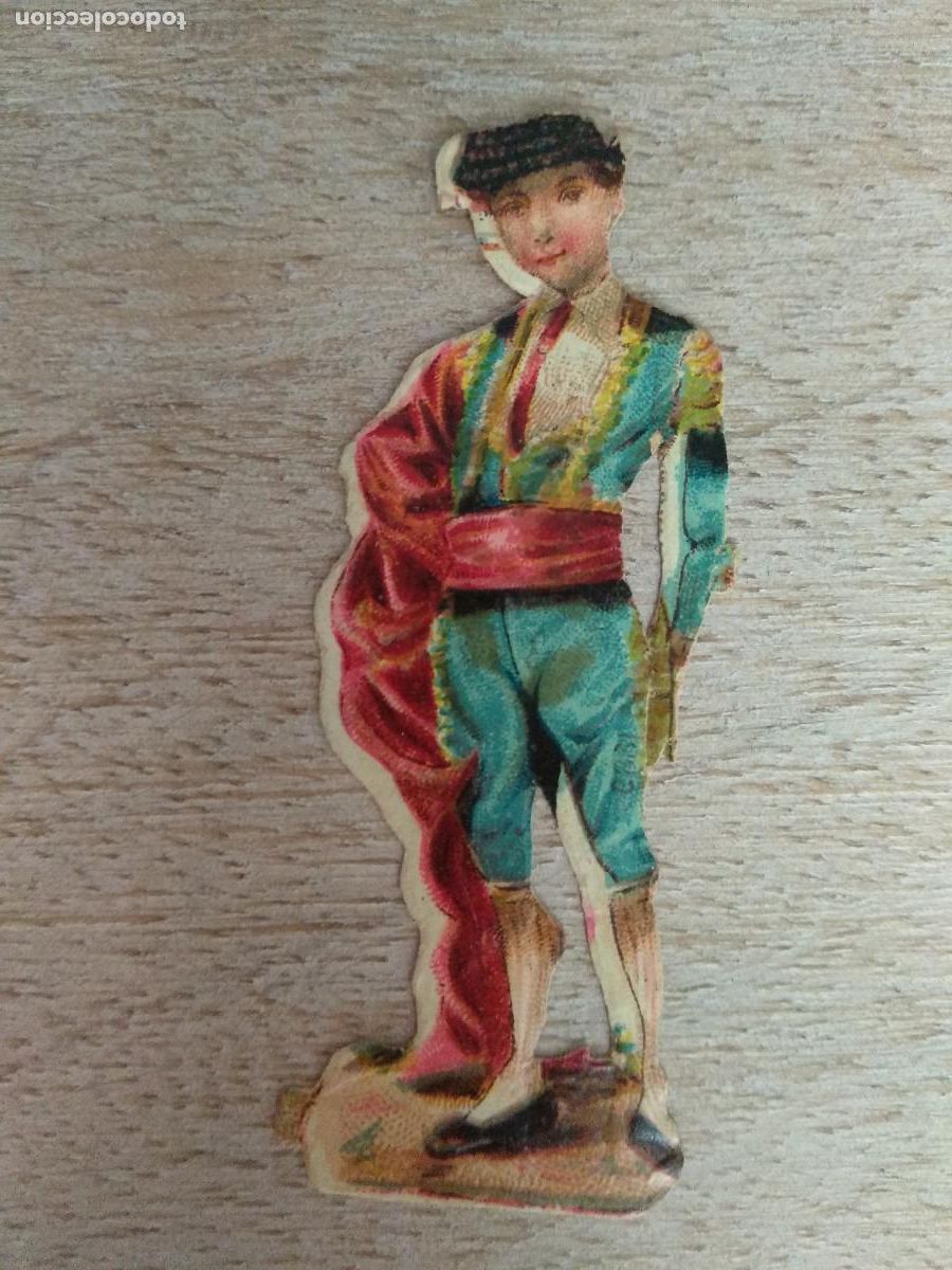 Collezionismo Figurine ritagliate antiche: ANTIGUO CROMO TROQUELADO TOROS TORERO CHOCOLATES COMPA&Ntilde;&Iacute;A COLONIAL MADRID