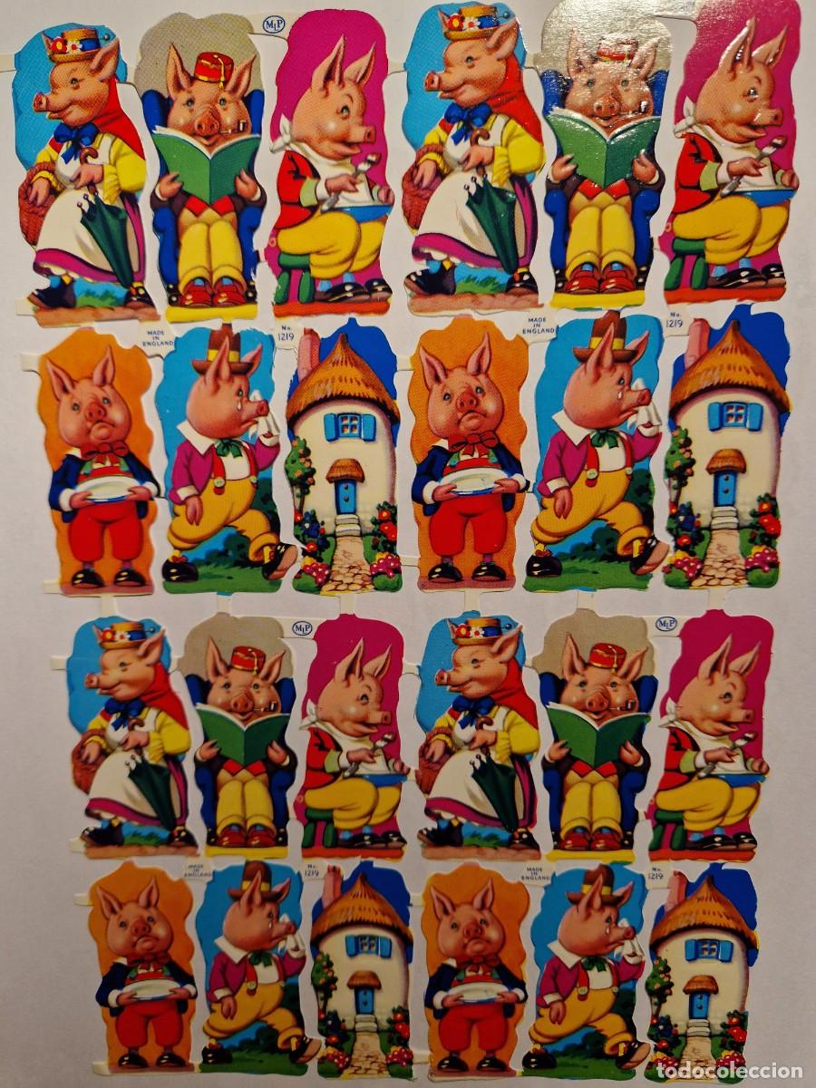Collezionismo Figurine ritagliate antiche: CROMOS DE PICAR TROQUELADOS LOS TRES CERDITOS MADE IN ENGLAND. INGLATERRA