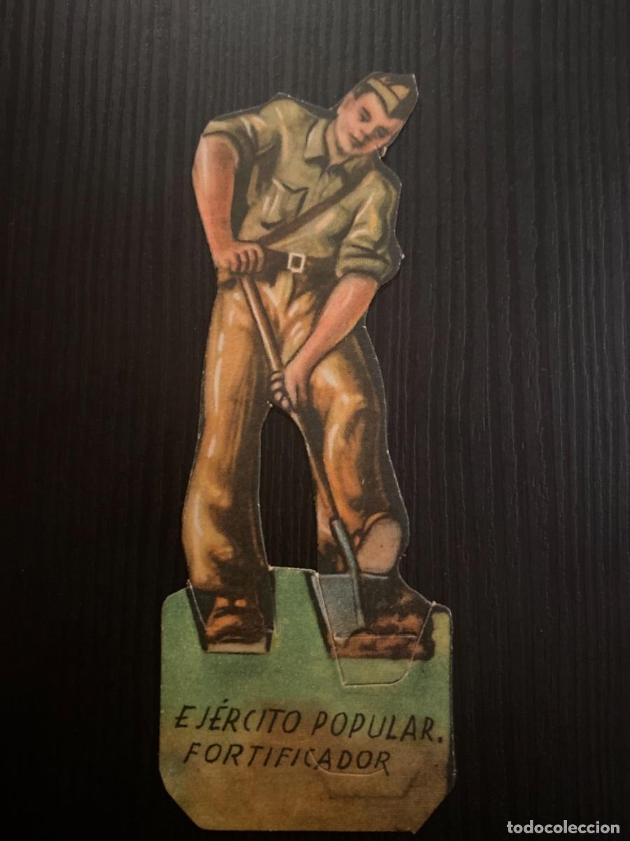 Sammeln alte gestanzte Sammelbilder: Troquelado recortable guerra civ soldados almacenes alemanes ej&eacute;rcito popular Republica Fortificador