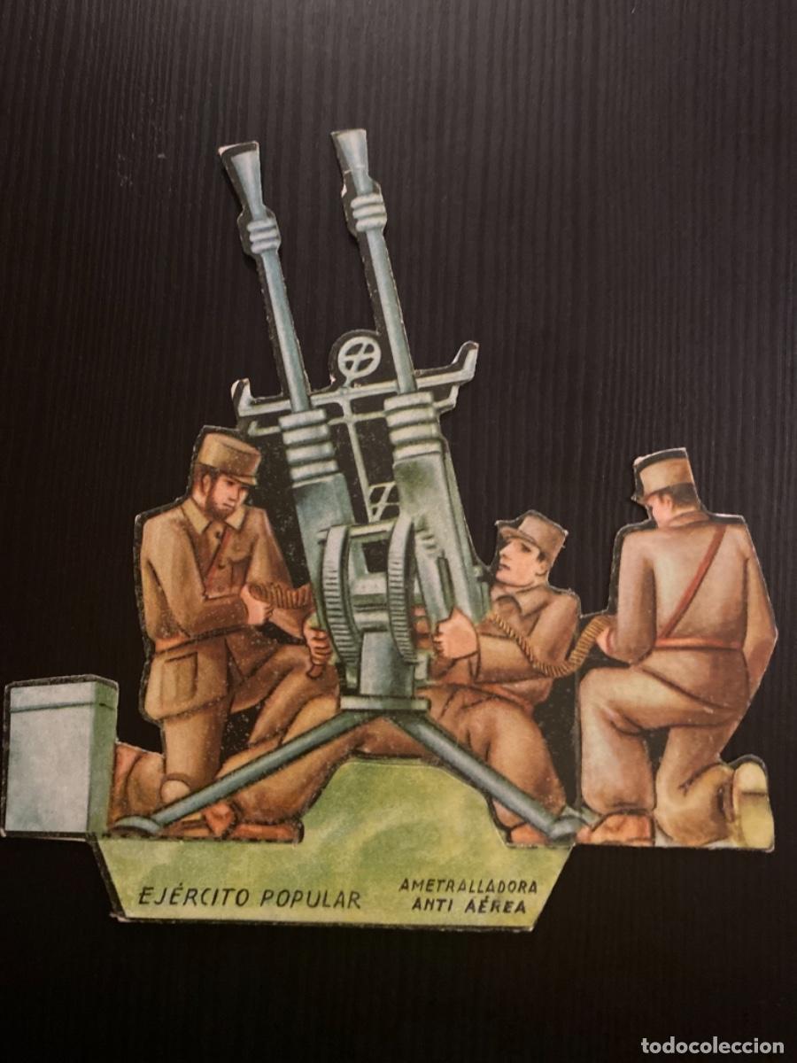 Sammeln alte gestanzte Sammelbilder: Troquelado recortabl soldados almacenes alemanes ej&eacute;rcito popular Republica Ametralladora anti a&eacute;rea
