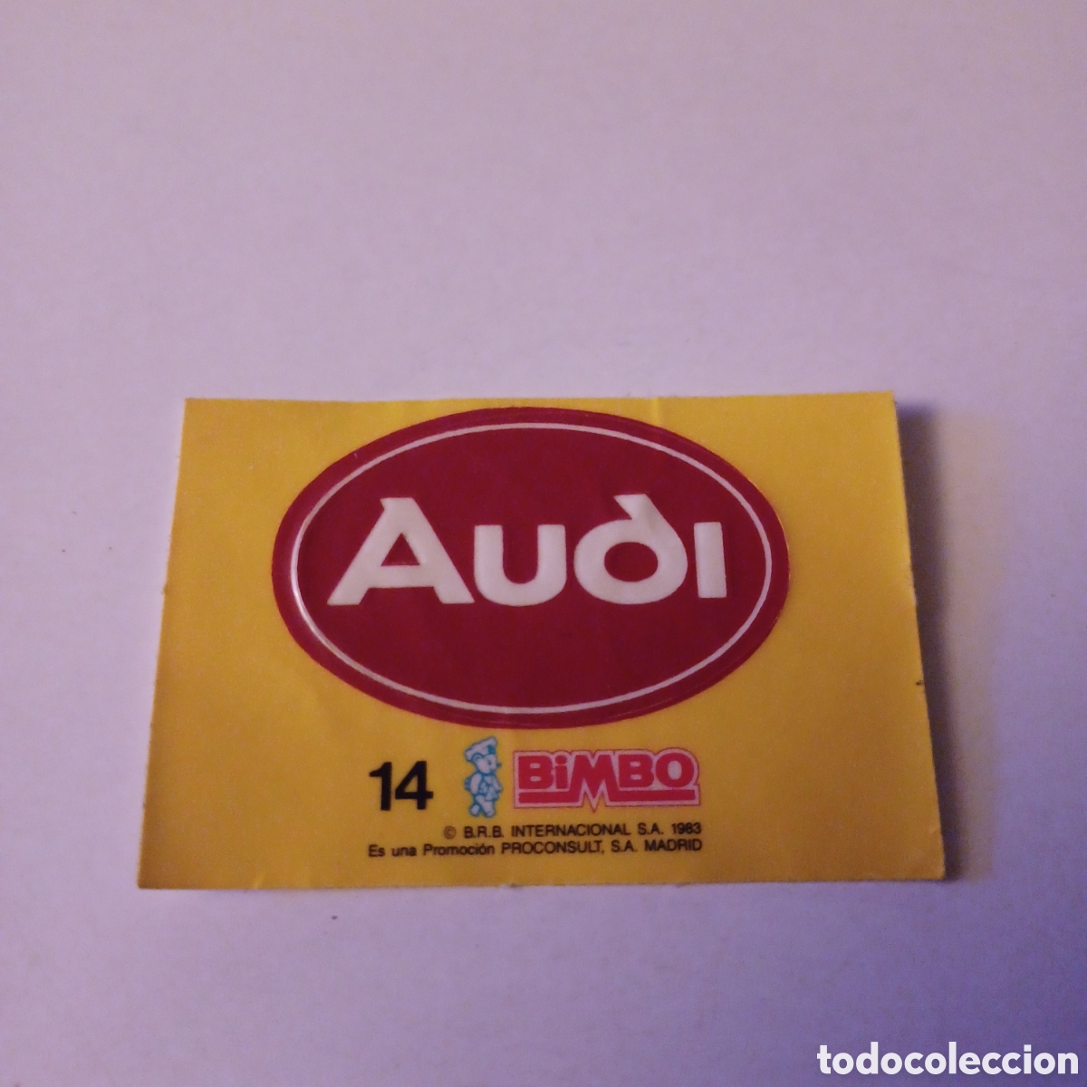 Colecionismo Cromos recortados antigos: Cromo troquelado BIMBO a&ntilde;o 1983 Marcas de coches N &deg; 14 Audi