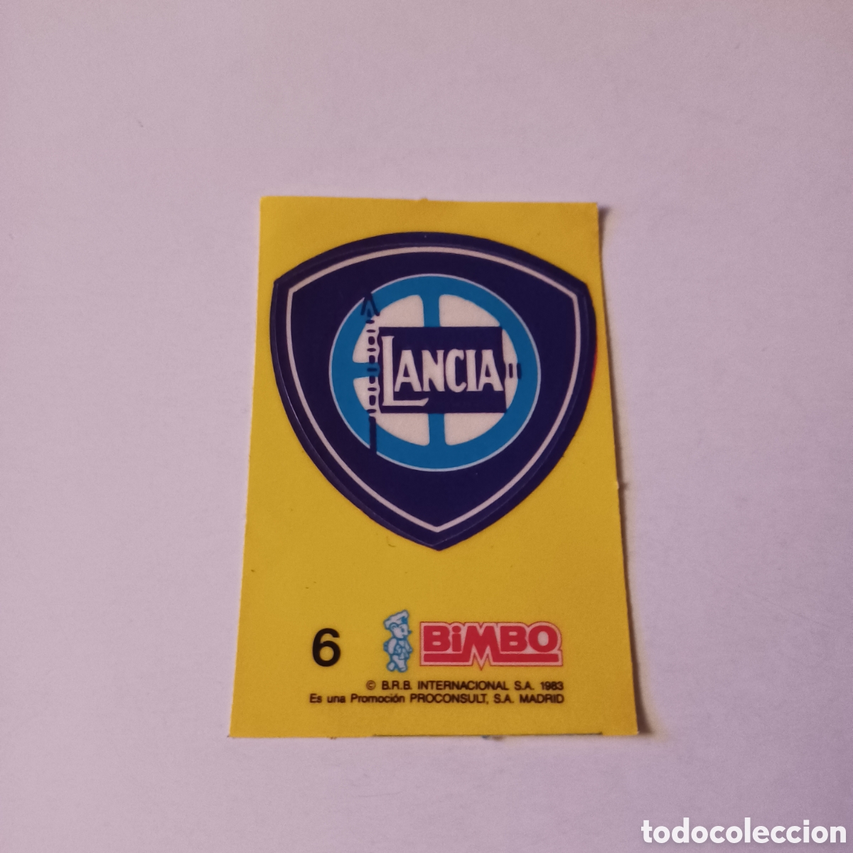 Colecionismo Cromos recortados antigos: Cromo troquelado BIMBO a&ntilde;o 1983 Marcas de coches N &deg; 6 Lancia