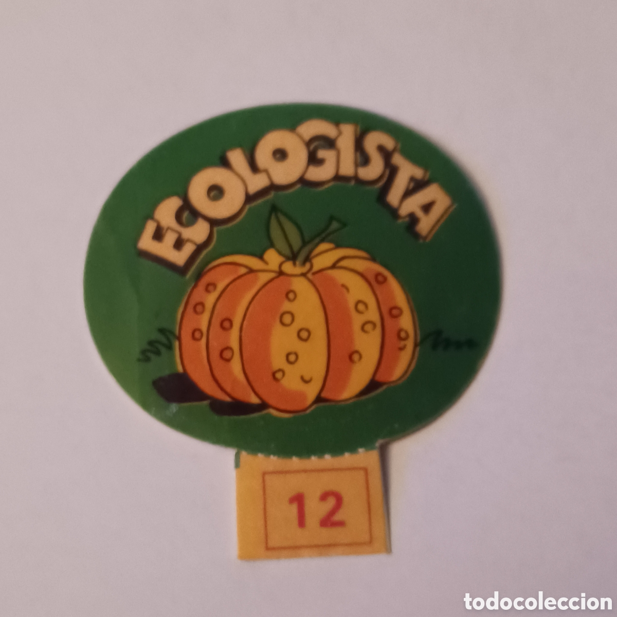 Collectable Antique Stamped Cards: Cromo adhesivo pastelitos gitanitos ORTIZ N&deg; 12 a&ntilde;o 1984 calabaza Ecologista