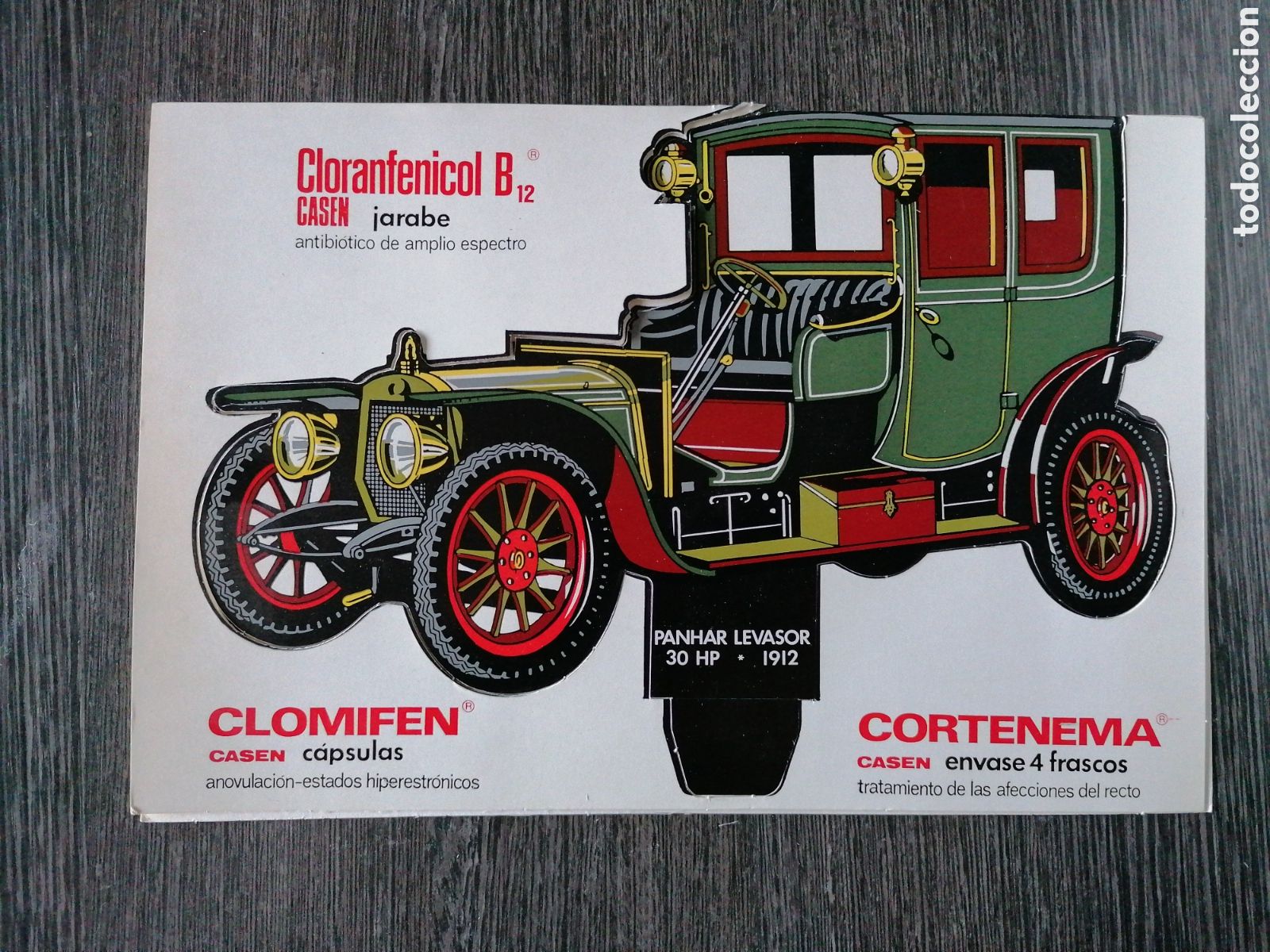Colecionismo Cromos recortados antigos: COLECCI&Oacute;N CASEN 4 COCHES ANTIGUOS. PANHAR LEVASOR 30 HP 1912. TROQUELADO
