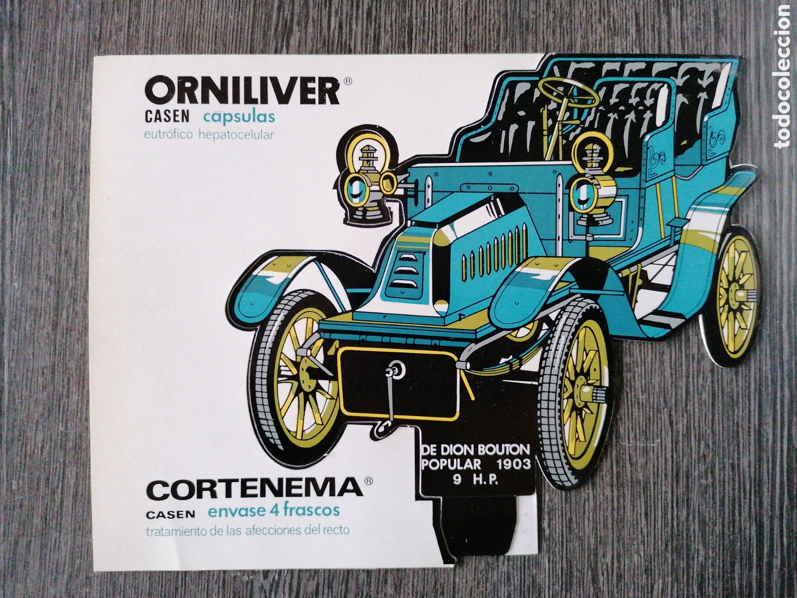 Colecionismo Cromos recortados antigos: COLECCI&Oacute;N CASEN 5 COCHES ANTIGUOS. DE DION BOUTON POPULAR 1903 9 HP. TROQUELADO