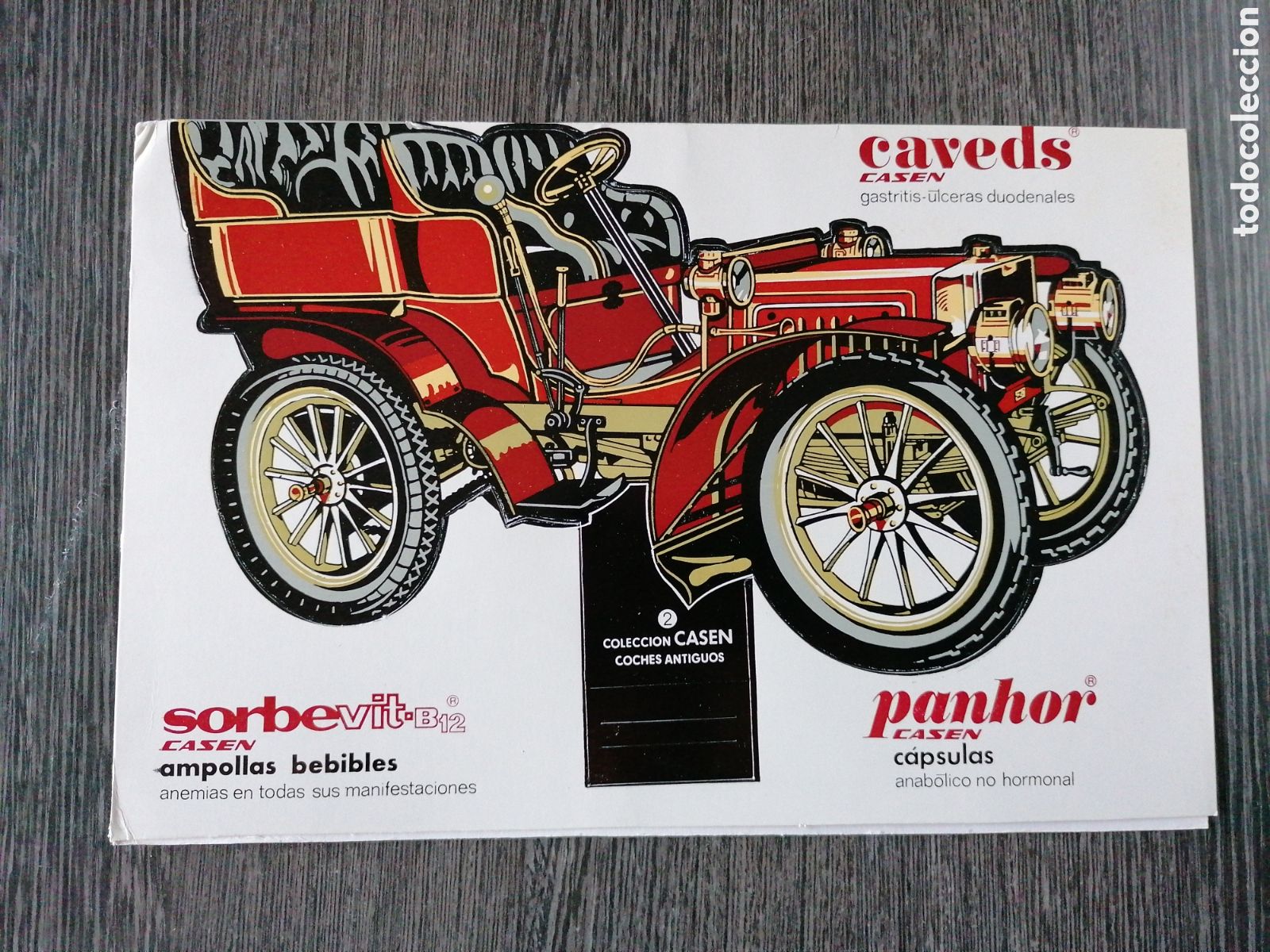 Colecionismo Cromos recortados antigos: COLECCI&Oacute;N CASEN 2 COCHES ANTIGUOS. FIAT 12 CV 1902. TROQUELADO