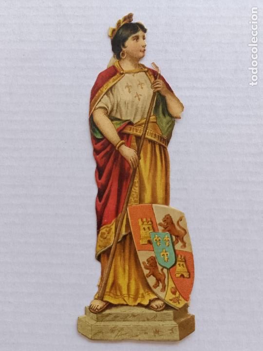 Colecionismo Cromos recortados antigos: CROMO TROQUELADO BLASON ANTIGUO DE CASTILLA Y LE&Oacute;N