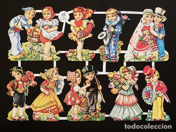 Collectionnisme Cartes &agrave; collectionner massicot&eacute;es anciennes: ZPR. LAMINA DE CROMOS TROQUELADOS CON BRILLO Y RELIEVE EF - 7045 - PAREJAS