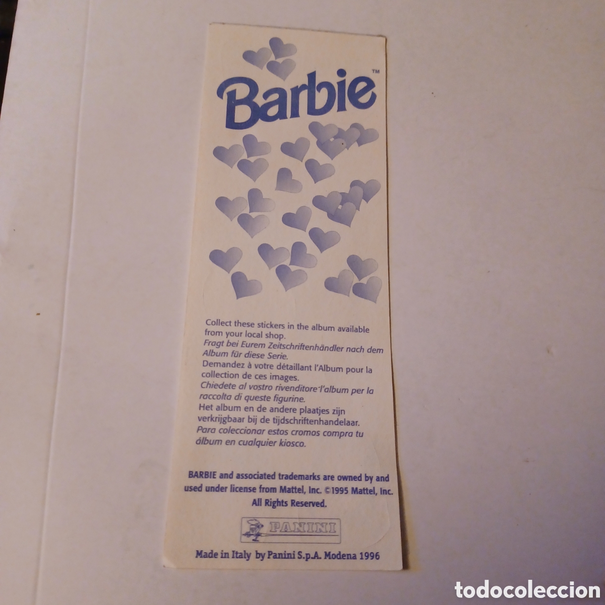Coleccionismo cromos troquelados antiguos: Cromo sticker Barbie Panini 1996 complementos - Foto 2