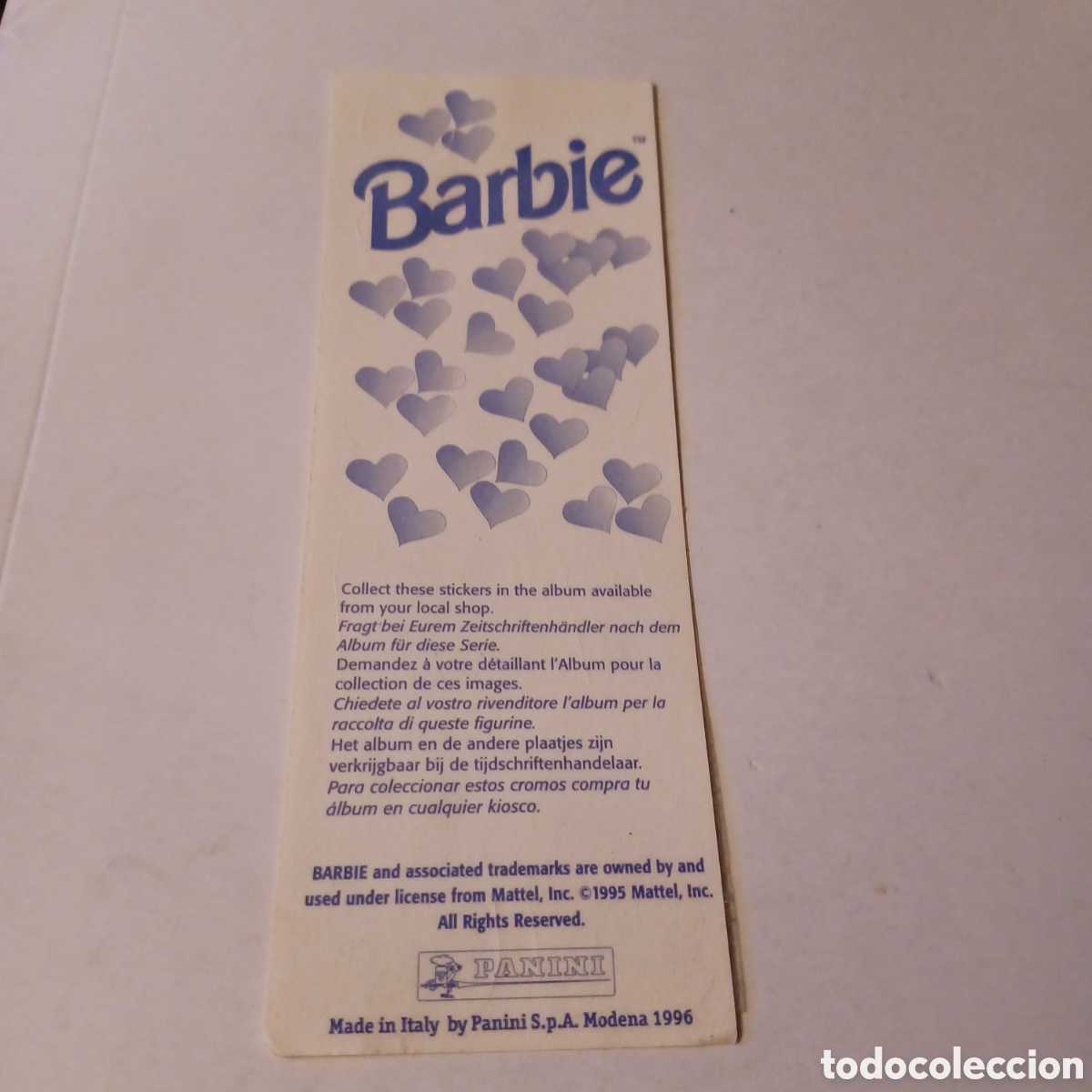 Coleccionismo cromos troquelados antiguos: Cromo sticker Barbie Panini 1996 complementos - Foto 2