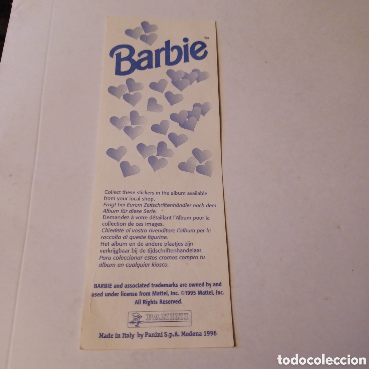 Coleccionismo cromos troquelados antiguos: Cromo sticker Barbie Panini 1996 complementos - Foto 2