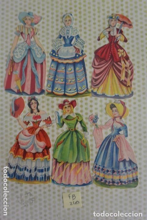 Collectable Antique Stamped Cards: CROMOS TROQUELADOS SE&Ntilde;ORAS EPOCA FB 240. CON BRILLO Y RELIEVE. A&Ntilde;OS 50/60