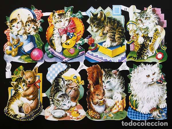 Coleccionismo Cromos troquelados antiguos: ZPR. LAMINA DE CROMOS TROQUELADOS CON BRILLO Y RELIEVE EF - 7120 - MASCOTAS