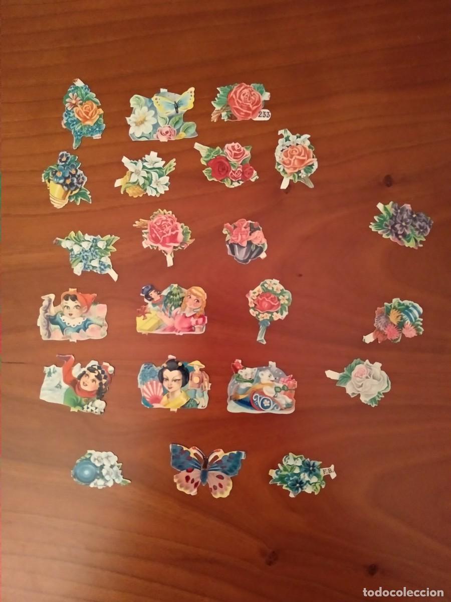 Coleccionismo cromos troquelados antiguos: Lot de 22 cromos antics retallats - Foto 1