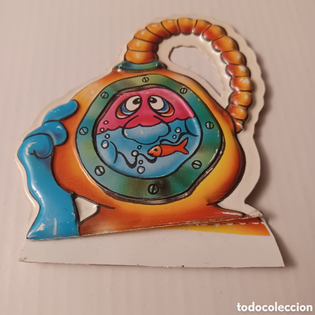 Collezionismo Figurine ritagliate antiche: Pegatina troquelada a&ntilde;os 80 en relieve El taller del Duende Buceador