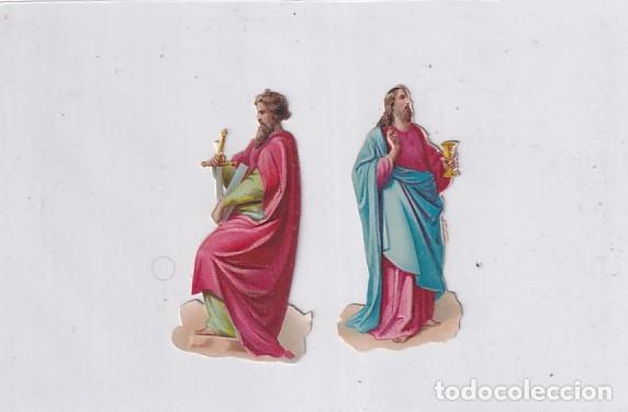 Collezionismo Figurine ritagliate antiche: Lote de 2 cromos troquelados personajes religi&oacute;n. (unos 6,50 x 3 cm)