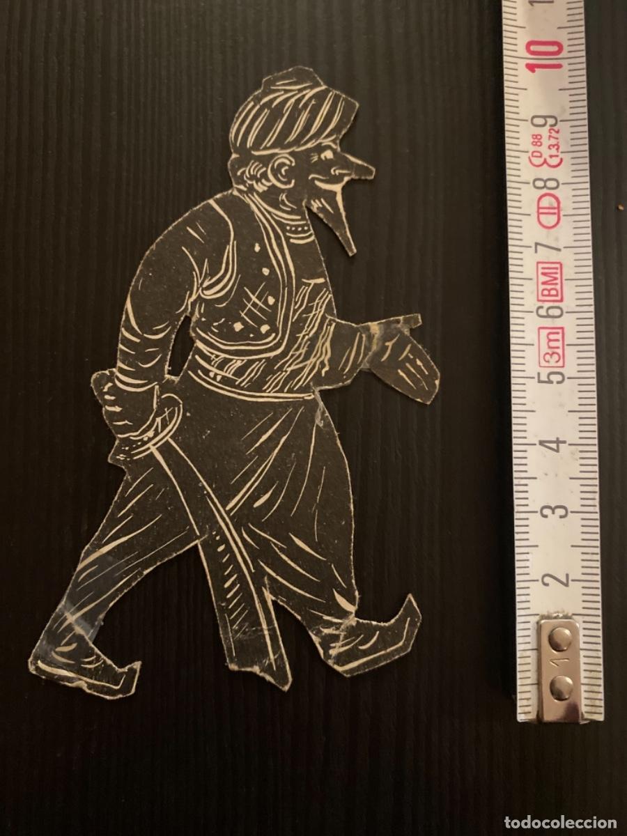 Collectable Antique Stamped Cards: Recortable cromo troquelado negro figura de teatro sombra