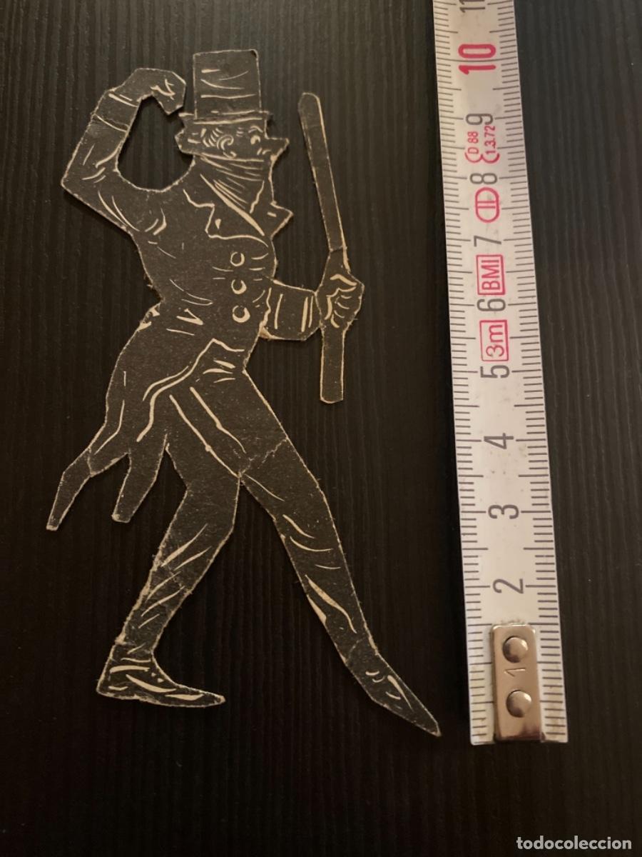 Sammeln alte gestanzte Sammelbilder: Recortable cromo troquelado negro figura de teatro sombra se&ntilde;or con garrote