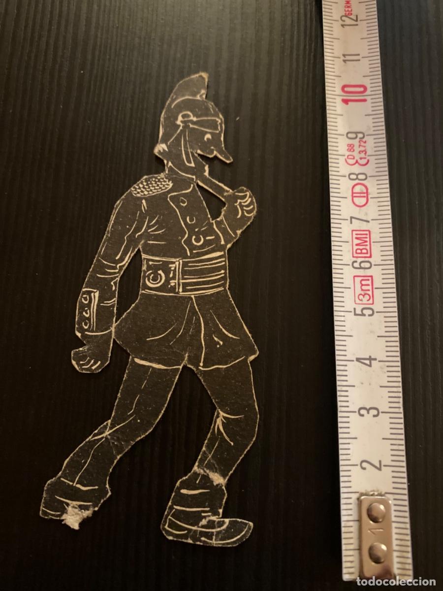 Sammeln alte gestanzte Sammelbilder: Recortable cromo troquelado negro figura de teatro sombra policia