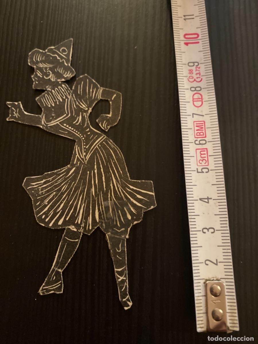 Sammeln alte gestanzte Sammelbilder: Recortable cromo troquelado negro figura de teatro sombra Chica fiesta