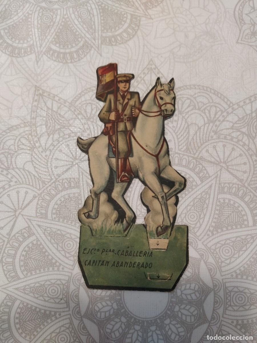 Sammeln alte gestanzte Sammelbilder: Ejarcito Popular Caballeria- Capitan abanderado-Almacenes Alemanes-soldado papel