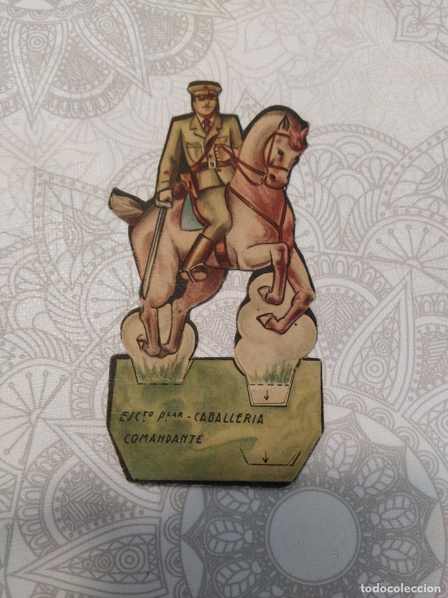 Sammeln alte gestanzte Sammelbilder: Ejercito Popular Caballeria Comandante-Almacenes Alemanes- soldado papel