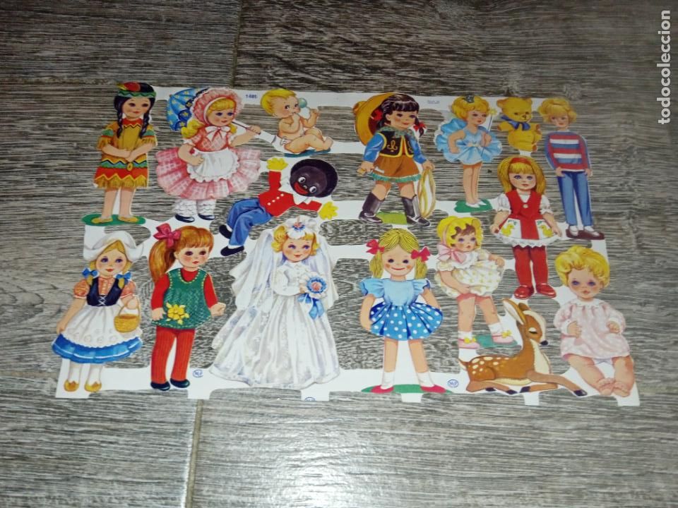 Sammeln alte gestanzte Sammelbilder: L&aacute;mina de cromos Recortables Troquelados ni&ntilde;os ni&ntilde;as made in England n&ordm; 1489 MLP